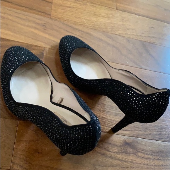 Zara Sparkly Wavy Black Heels - Picture 4 of 8